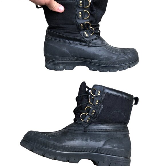 Polo Ralph Lauren Crestwick Black Duck Boots Size 9 - Picture 4 of 5